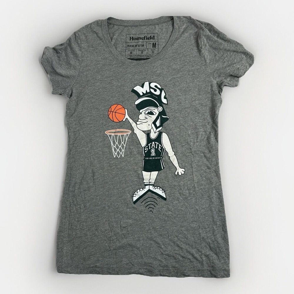Michigan State Spartans Homefield Women's Vintage Basketball T-Shirt, Medium